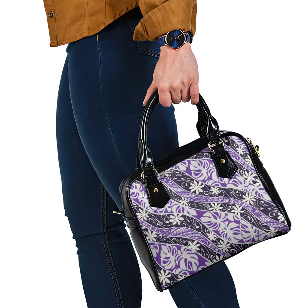 Vareau Tahiti Tiare Monstera Shoulder Handbag Polynesian Pattern Curve Style LT01 - Polynesian Pride