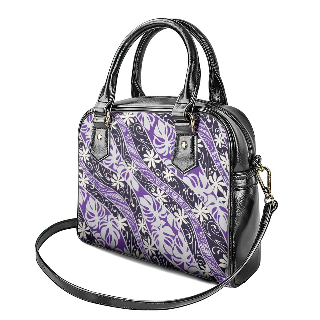 Vareau Tahiti Tiare Monstera Shoulder Handbag Polynesian Pattern Curve Style LT01 - Polynesian Pride
