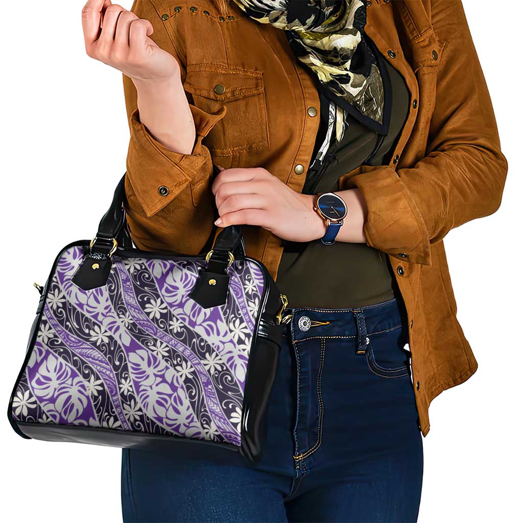 Vareau Tahiti Tiare Monstera Shoulder Handbag Polynesian Pattern Curve Style LT01 - Polynesian Pride