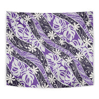 Vareau Tahiti Tiare Monstera Tapestry Polynesian Pattern Curve Style - Polynesian Pride