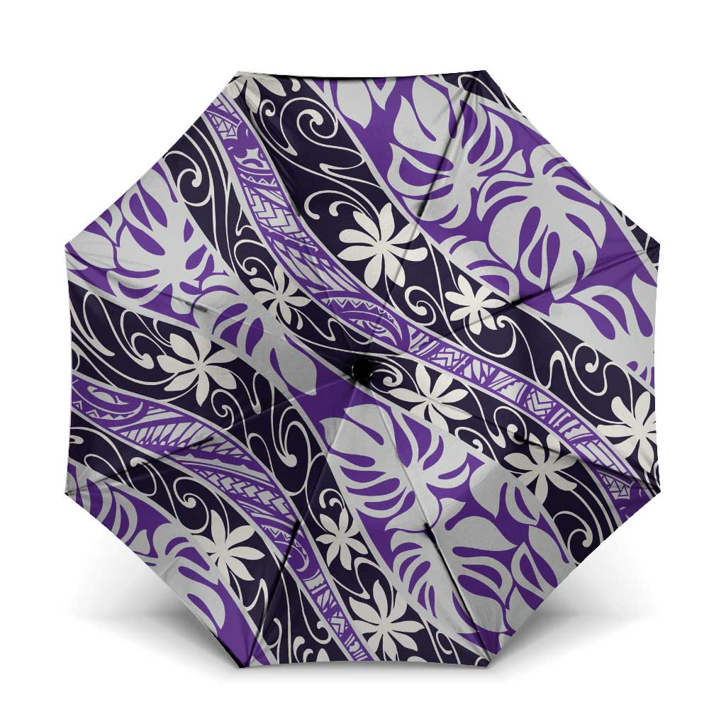 Vareau Tahiti Tiare Monstera Umbrella Polynesian Pattern Curve Style - Polynesian Pride