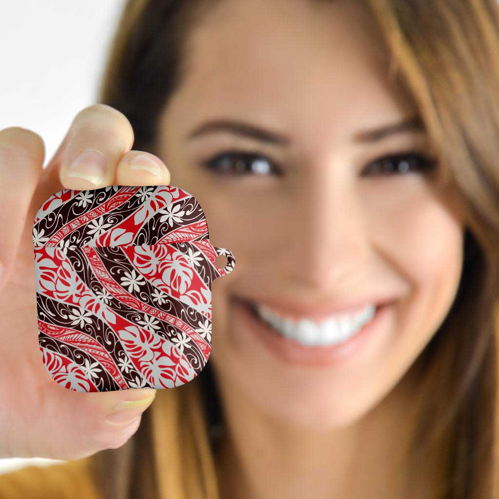 Uteute Tahiti Tiare Monstera AirPods Case Polynesian Pattern Curve Style - Polynesian Pride