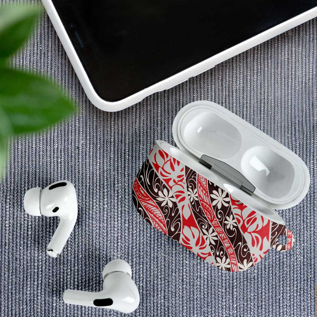 Uteute Tahiti Tiare Monstera AirPods Case Polynesian Pattern Curve Style - Polynesian Pride
