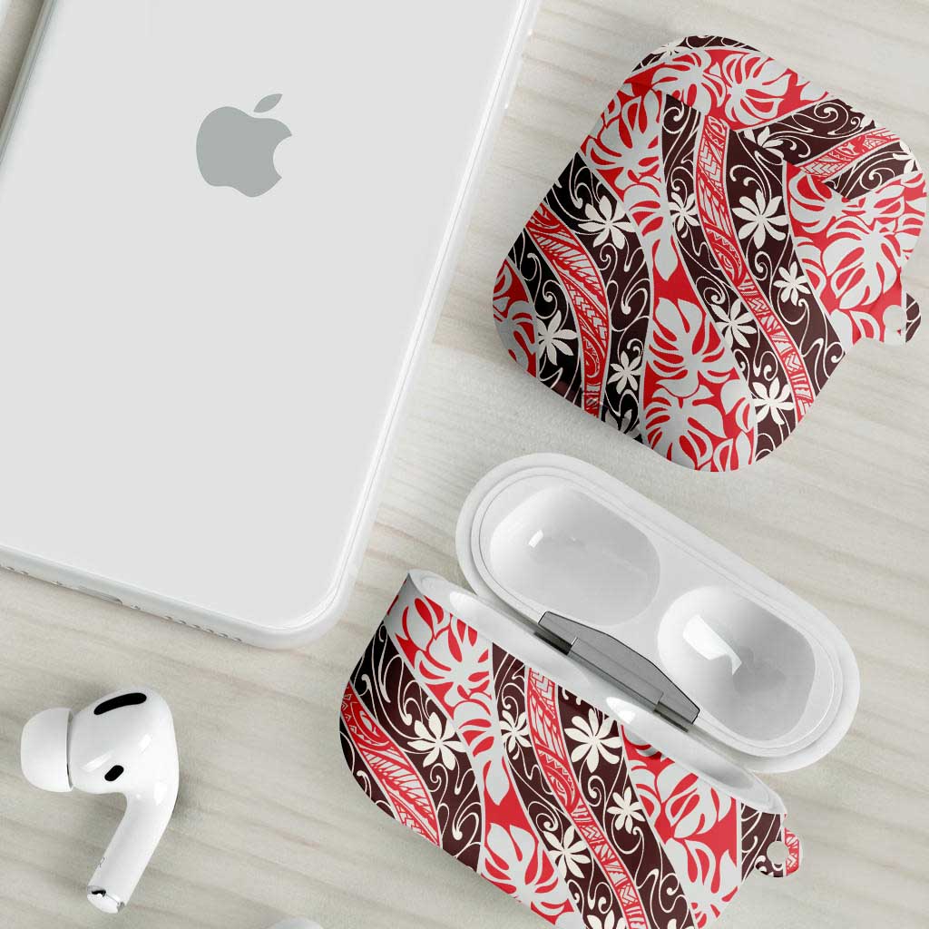 Uteute Tahiti Tiare Monstera AirPods Case Polynesian Pattern Curve Style - Polynesian Pride