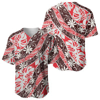 Uteute Tahiti Tiare Monstera Baseball Jersey Polynesian Pattern Curve Style - Polynesian Pride