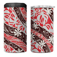 Uteute Tahiti Tiare Monstera 4 in 1 Can Cooler Tumbler Polynesian Pattern Curve Style LT01 One Size: 16 oz Red - Polynesian Pride