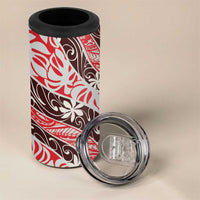 Uteute Tahiti Tiare Monstera 4 in 1 Can Cooler Tumbler Polynesian Pattern Curve Style LT01 - Polynesian Pride