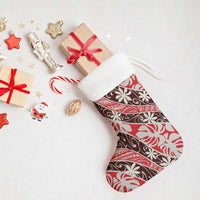 Uteute Tahiti Tiare Monstera Christmas Stocking Polynesian Pattern Curve Style - Polynesian Pride