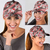 Uteute Tahiti Tiare Monstera Classic Cap Polynesian Pattern Curve Style - Polynesian Pride
