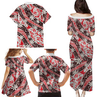 Uteute Tahiti Tiare Monstera Family Matching Puletasi and Hawaiian Shirt Polynesian Pattern Curve Style LT01 - Polynesian Pride
