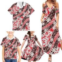 Uteute Tahiti Tiare Monstera Family Matching Summer Maxi Dress and Hawaiian Shirt Polynesian Pattern Curve Style LT01 - Polynesian Pride