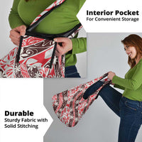 Uteute Tahiti Tiare Monstera Grocery Bag Polynesian Pattern Curve Style LT01 - Polynesian Pride