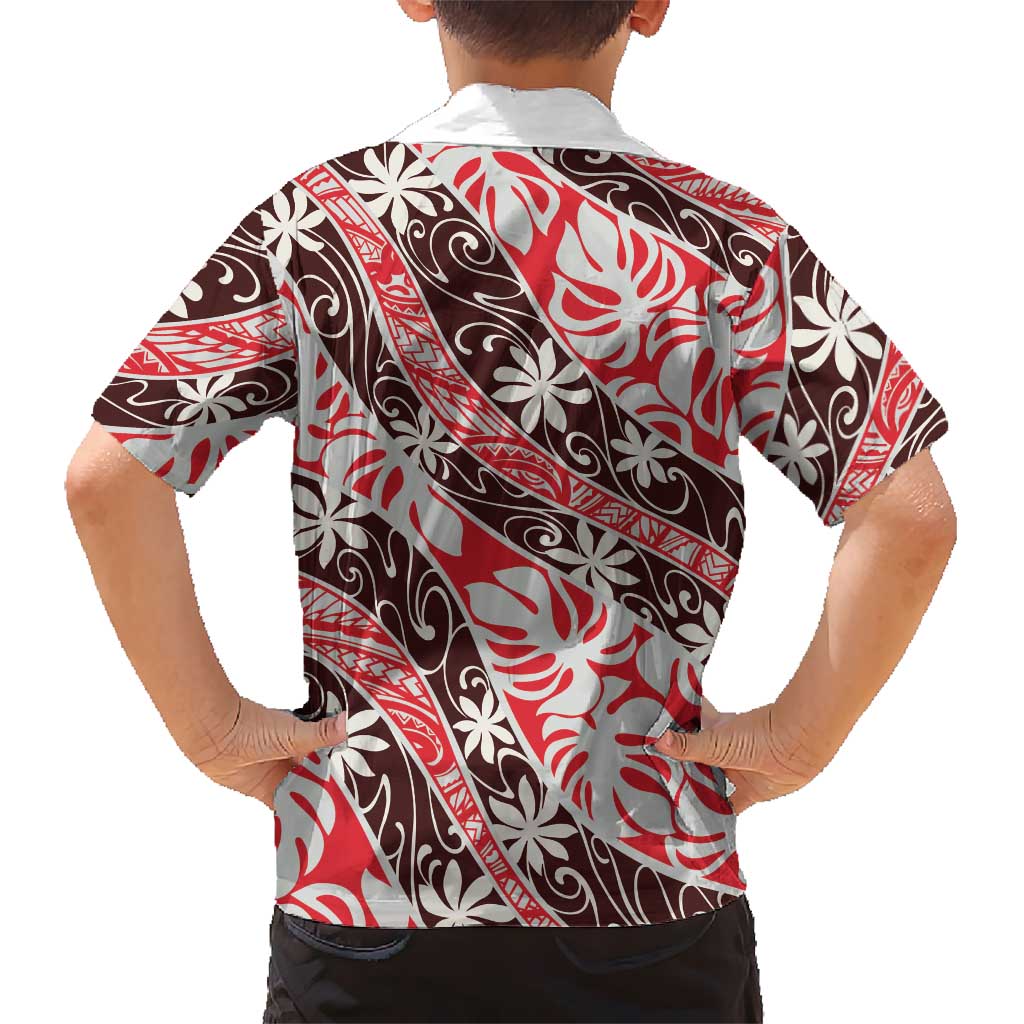 Uteute Tahiti Tiare Monstera Hawaiian Shirt Polynesian Pattern Curve Style - Polynesian Pride