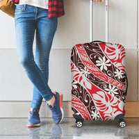Uteute Tahiti Tiare Monstera Luggage Cover Polynesian Pattern Curve Style - Polynesian Pride