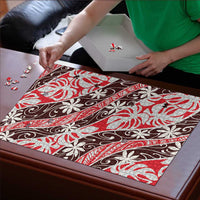 Uteute Tahiti Tiare Monstera Puzzle Polynesian Pattern Curve Style - Polynesian Pride