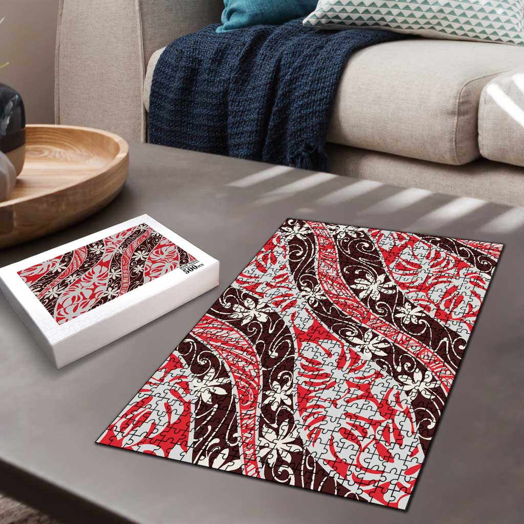 Uteute Tahiti Tiare Monstera Puzzle Polynesian Pattern Curve Style - Polynesian Pride