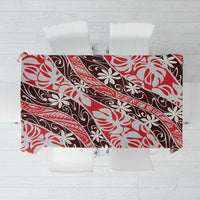 Uteute Tahiti Tiare Monstera Tablecloth Polynesian Pattern Curve Style - Polynesian Pride