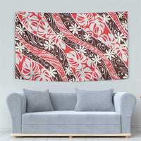 Uteute Tahiti Tiare Monstera Tapestry Polynesian Pattern Curve Style - Polynesian Pride