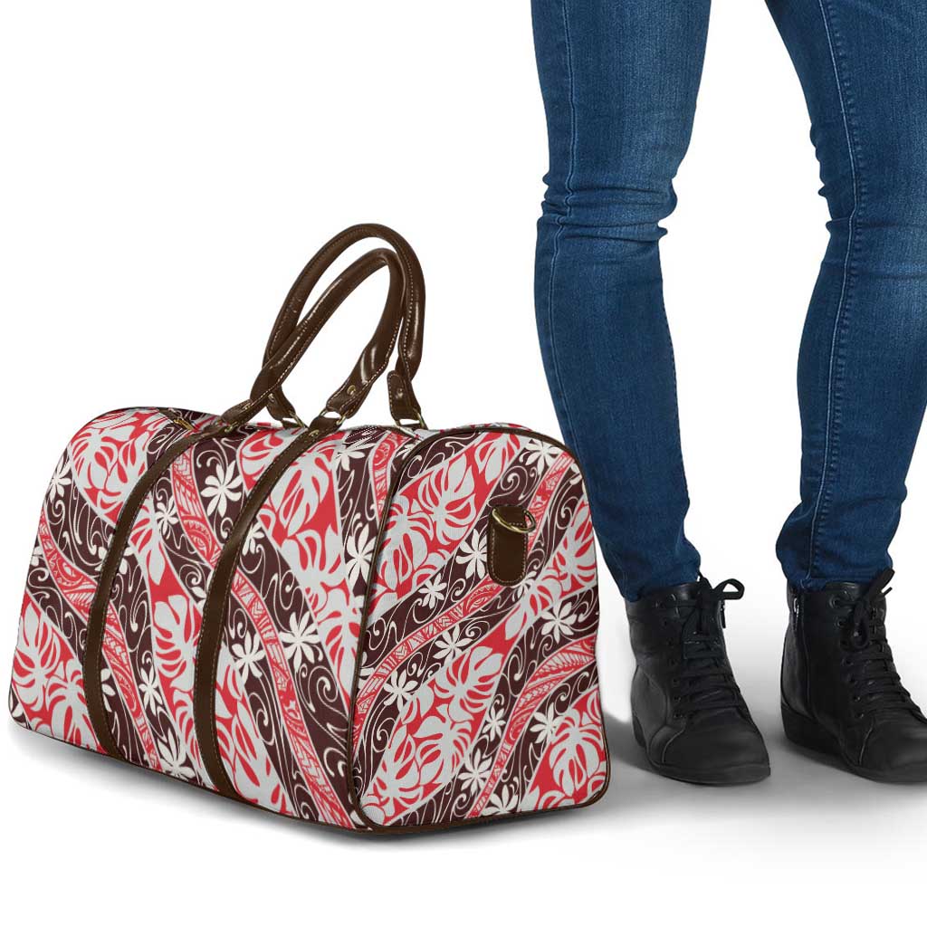 Uteute Tahiti Tiare Monstera Travel Bag Polynesian Pattern Curve Style LT01 - Polynesian Pride