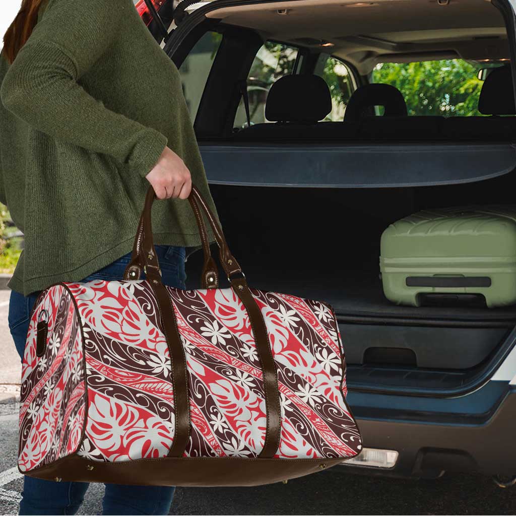 Uteute Tahiti Tiare Monstera Travel Bag Polynesian Pattern Curve Style LT01 - Polynesian Pride