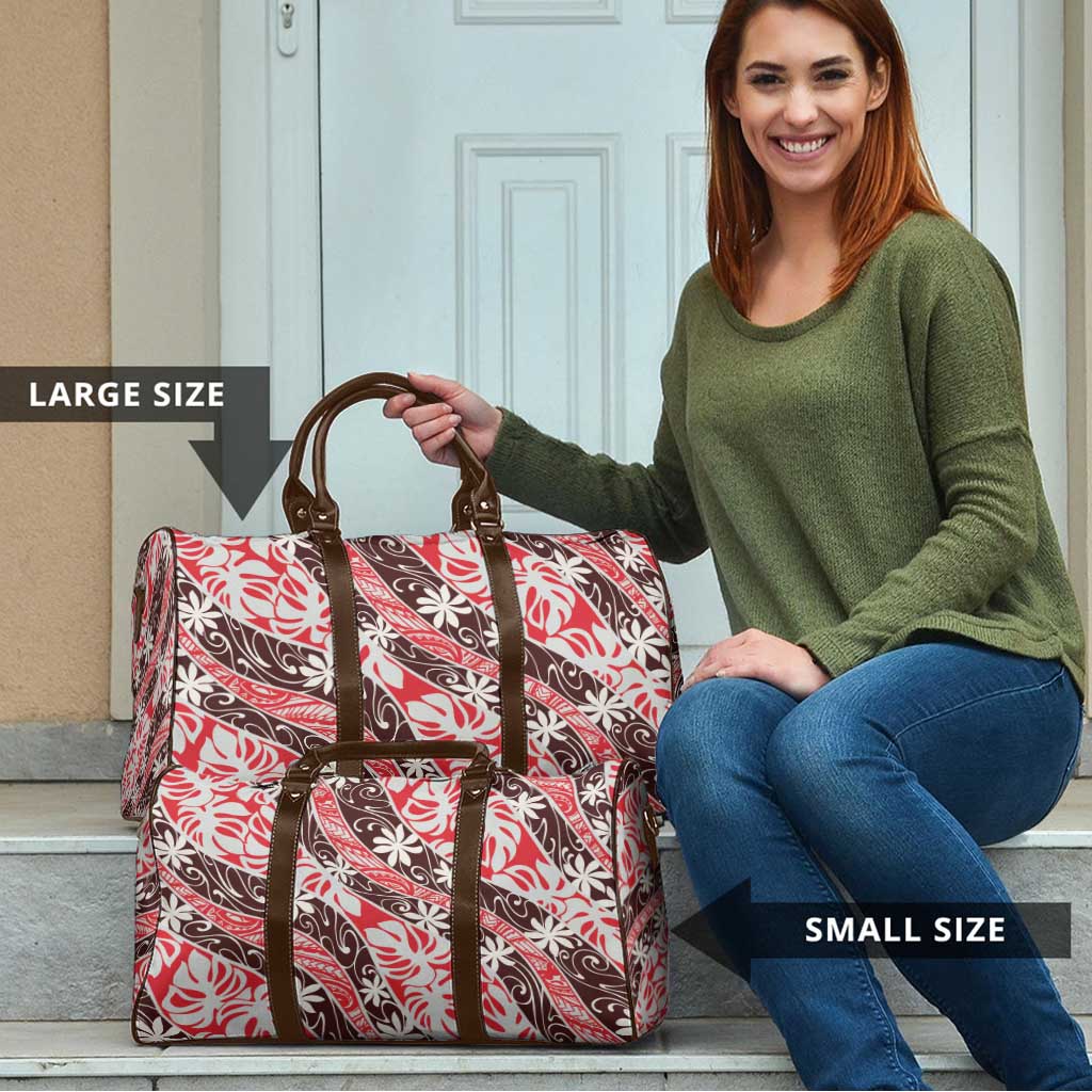 Uteute Tahiti Tiare Monstera Travel Bag Polynesian Pattern Curve Style LT01 - Polynesian Pride