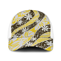 Rearea Tahiti Tiare Monstera Baseball Net Cap Polynesian Pattern Curve Style - Polynesian Pride