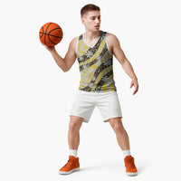 Rearea Tahiti Tiare Monstera Basketball Jersey Polynesian Pattern Curve Style - Polynesian Pride