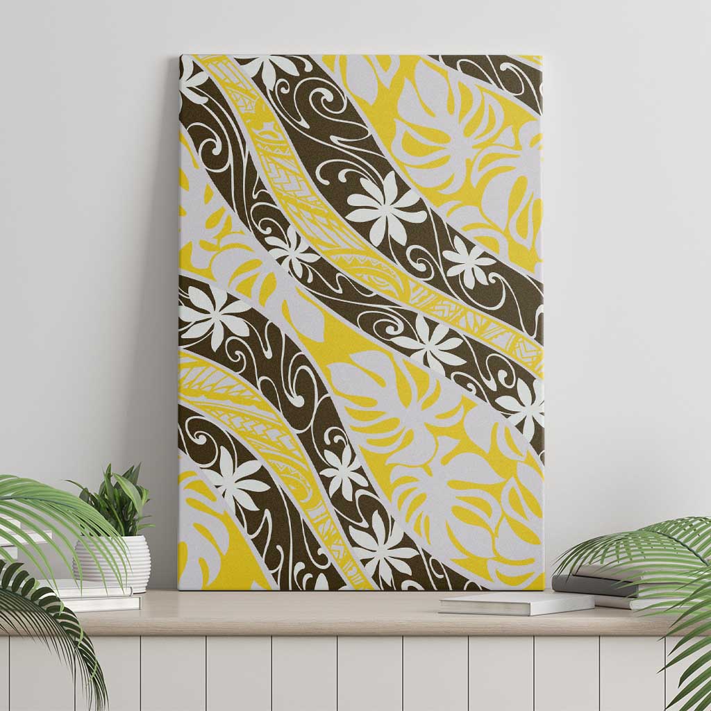 Rearea Tahiti Tiare Monstera Canvas Wall Art Polynesian Pattern Curve Style LT01 - Polynesian Pride
