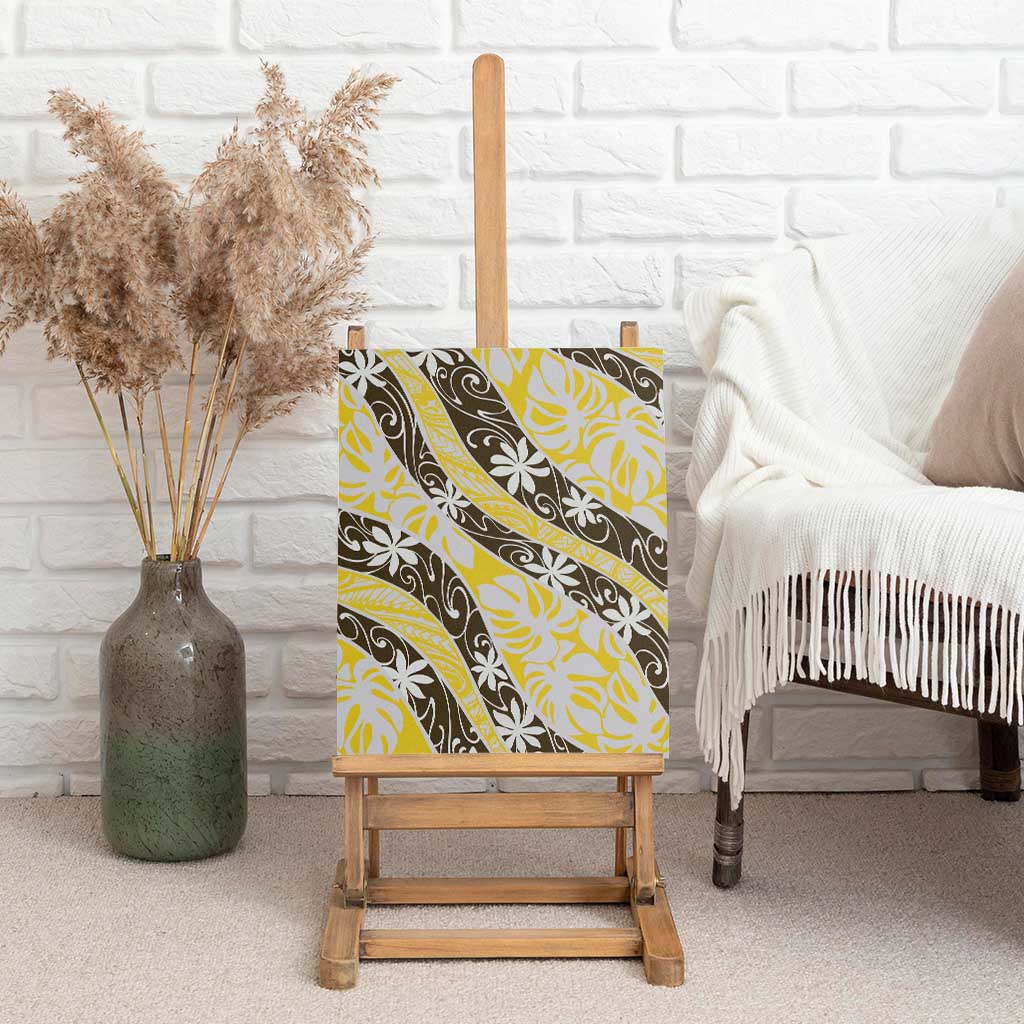 Rearea Tahiti Tiare Monstera Canvas Wall Art Polynesian Pattern Curve Style LT01 - Polynesian Pride