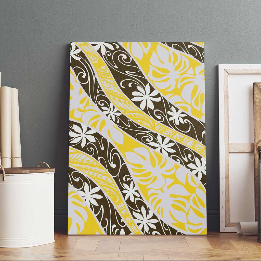 Rearea Tahiti Tiare Monstera Canvas Wall Art Polynesian Pattern Curve Style LT01 - Polynesian Pride
