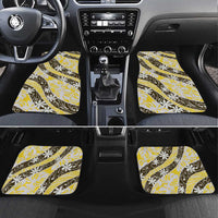 Rearea Tahiti Tiare Monstera Car Mats Polynesian Pattern Curve Style LT01 Set 4pcs Yellow - Polynesian Pride
