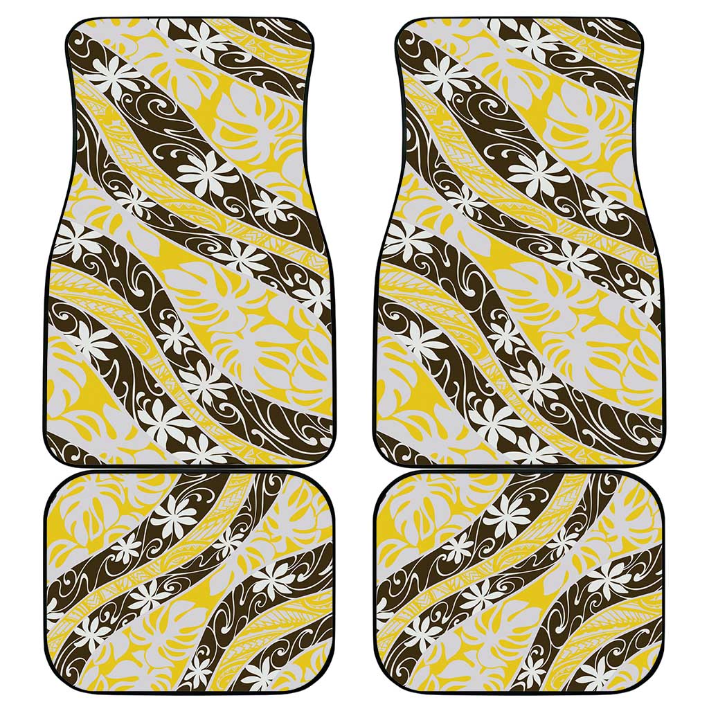 Rearea Tahiti Tiare Monstera Car Mats Polynesian Pattern Curve Style LT01 - Polynesian Pride