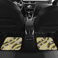 Rearea Tahiti Tiare Monstera Car Mats Polynesian Pattern Curve Style LT01 Set 2pcs - Back Yellow - Polynesian Pride
