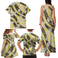 Rearea Tahiti Tiare Monstera Family Matching Tank Maxi Dress and Hawaiian Shirt Polynesian Pattern Curve Style LT01 - Polynesian Pride