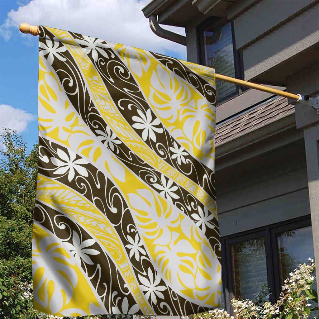Rearea Tahiti Tiare Monstera Garden Flag Polynesian Pattern Curve Style LT01 - Polynesian Pride