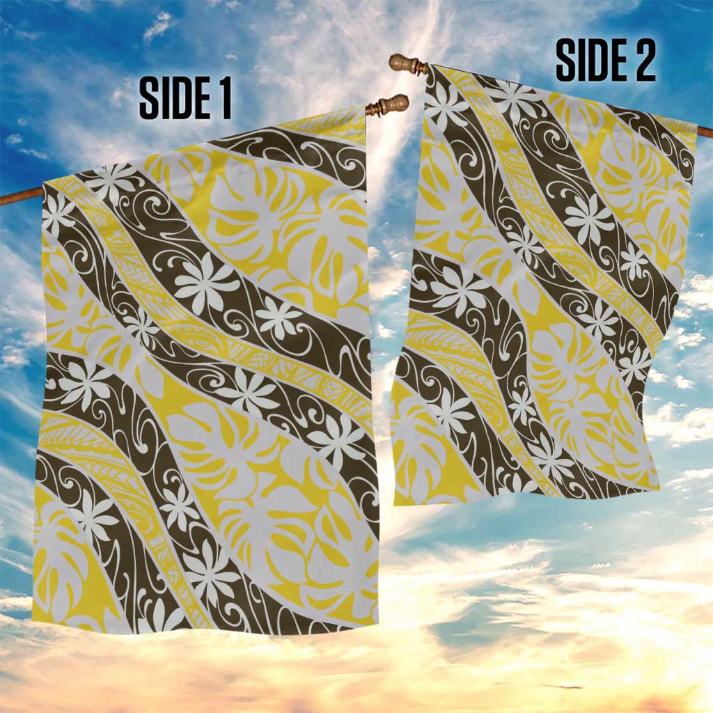 Rearea Tahiti Tiare Monstera Garden Flag Polynesian Pattern Curve Style LT01 - Polynesian Pride