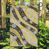 Rearea Tahiti Tiare Monstera Garden Flag Polynesian Pattern Curve Style LT01 Garden Flag Yellow - Polynesian Pride