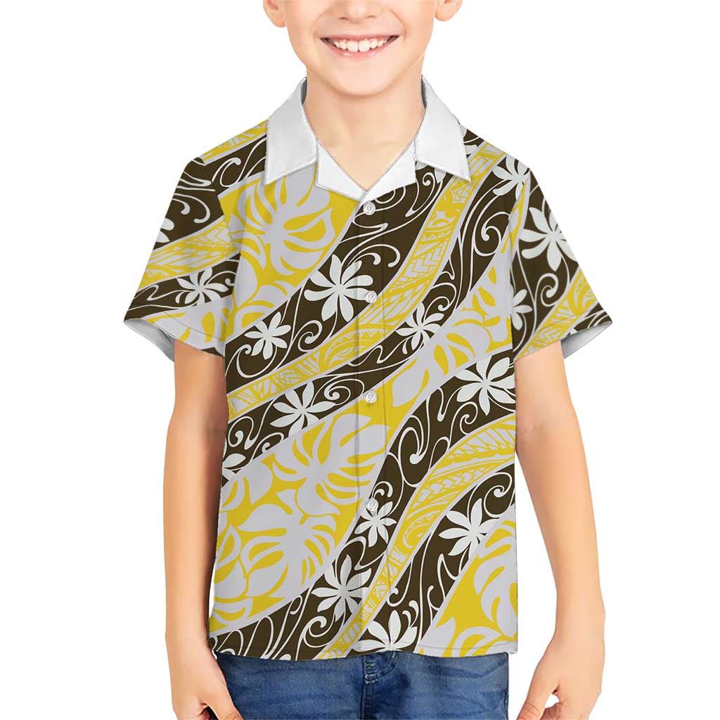 Rearea Tahiti Tiare Monstera Hawaiian Shirt Polynesian Pattern Curve Style - Polynesian Pride