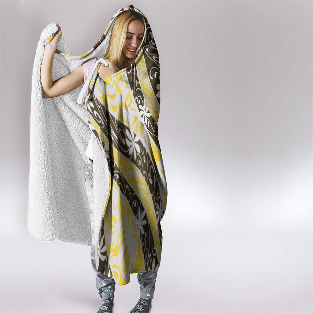 Rearea Tahiti Tiare Monstera Hooded Blanket Polynesian Pattern Curve Style LT01 - Polynesian Pride