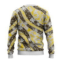 Rearea Tahiti Tiare Monstera Ugly Christmas Sweater Polynesian Pattern Curve Style - Polynesian Pride