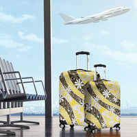 Rearea Tahiti Tiare Monstera Luggage Cover Polynesian Pattern Curve Style - Polynesian Pride