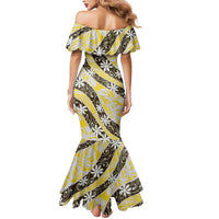 Rearea Tahiti Tiare Monstera Mermaid Dress Polynesian Pattern Curve Style LT01 - Polynesian Pride