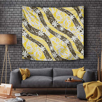 Rearea Tahiti Tiare Monstera Tapestry Polynesian Pattern Curve Style - Polynesian Pride