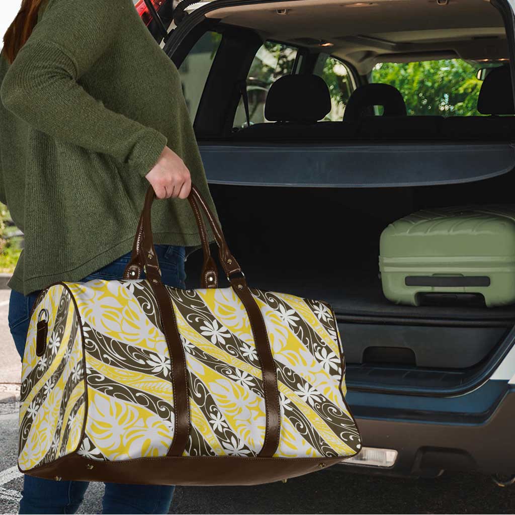 Rearea Tahiti Tiare Monstera Travel Bag Polynesian Pattern Curve Style - Polynesian Pride