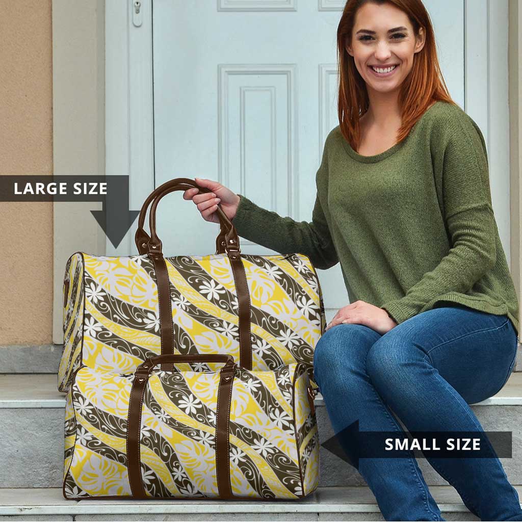 Rearea Tahiti Tiare Monstera Travel Bag Polynesian Pattern Curve Style - Polynesian Pride