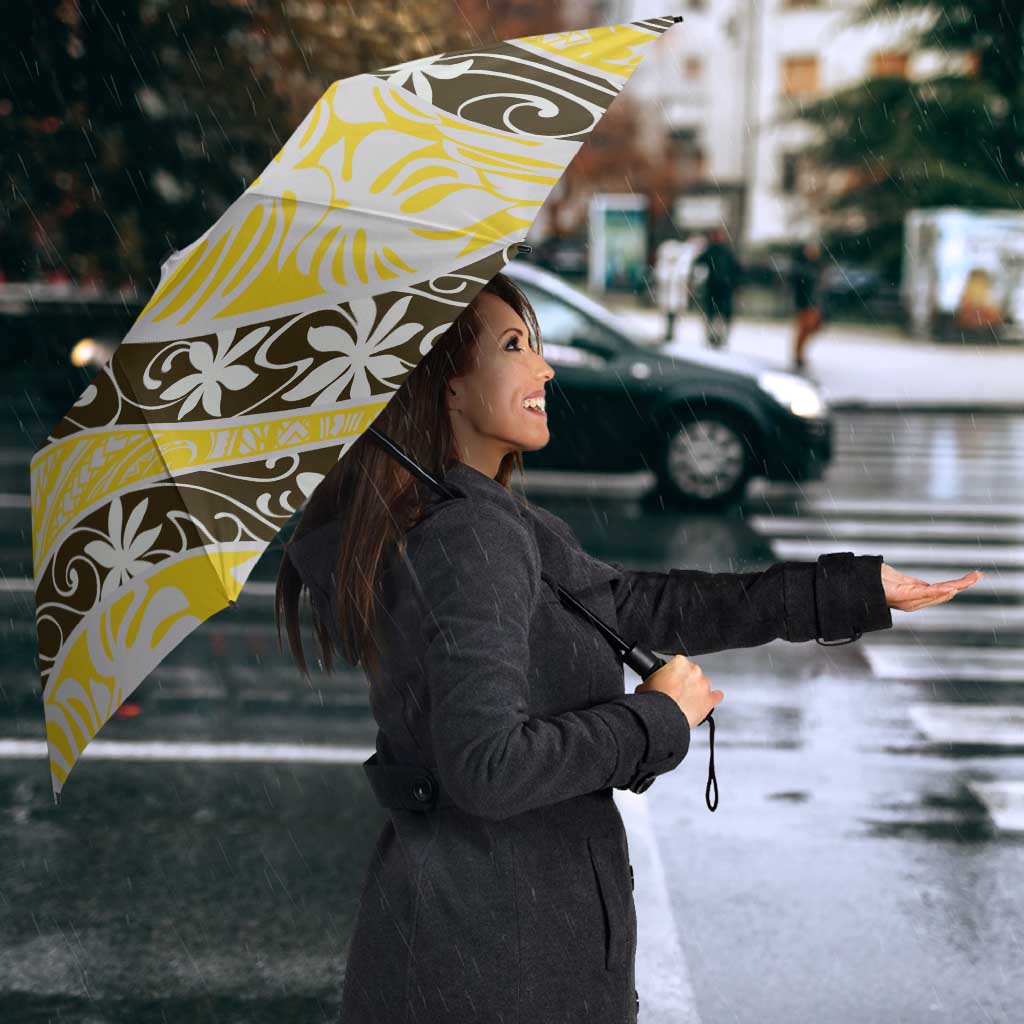 Rearea Tahiti Tiare Monstera Umbrella Polynesian Pattern Curve Style - Polynesian Pride