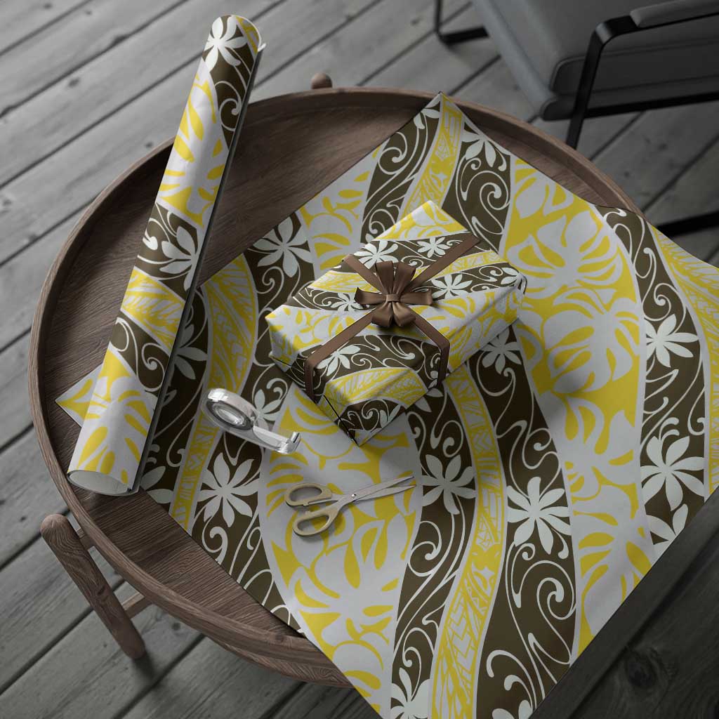 Rearea Tahiti Tiare Monstera Wrapping Paper Polynesian Pattern Curve Style - Polynesian Pride