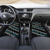 Personalised Taniko Aotearoa Mix Paua Shell Car Mats Niho Taniwha Turquoise Glitter