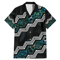 Personalised Taniko Aotearoa Mix Paua Shell Family Matching Mermaid Dress and Hawaiian Shirt Niho Taniwha Turquoise Glitter LT01 Dad's Shirt - Short Sleeve Turquoise - Polynesian Pride
