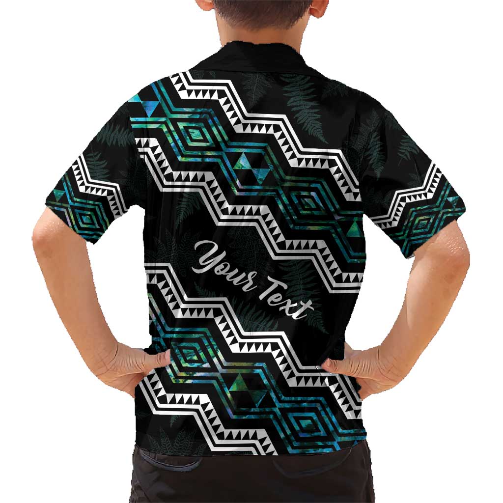 Personalised Taniko Aotearoa Mix Paua Shell Family Matching Short Sleeve Bodycon Dress and Hawaiian Shirt Niho Taniwha Turquoise Glitter LT01 - Polynesian Pride